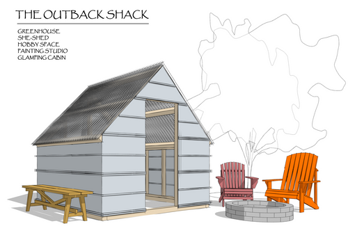 Greenhouse and Simple Glamping Cabin/Cottage/Shed Plans