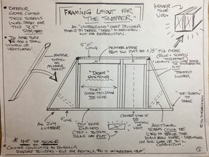 "The Snapper"- Mini Underground Camp Cabin/Bunker Framing Plans (PDF)